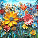 MINIWAN 1000 Piece 3D Quilled Paper Art Flower Jigsaw Puzzle | 27.5"x19.7", Letters on Back, Reference Poster, Hard Color Challenge, For Adults & Seniors