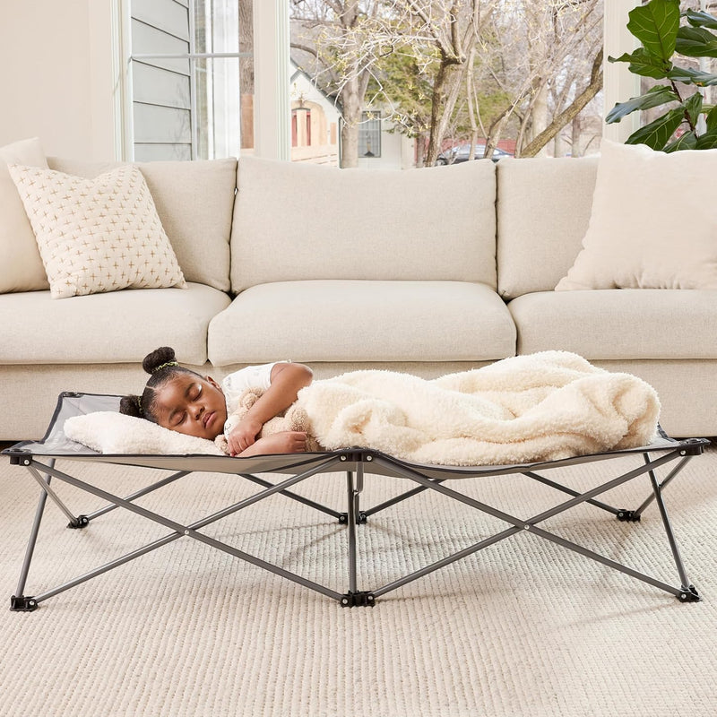 Regalo My Cot® Portable Toddler Bed, Foldable Kids Travel Bed & Camping Cot, Lightweight Sleeping Cot for Toddlers, Indoor/Outdoor, 46.5” x 24” x 9.5”, Pink