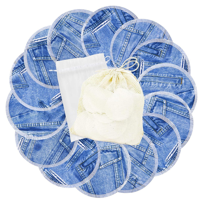 wegreeco Nursing Breast Pads (14 Pack) + Laundry Bag & Travel Storage Bag, 4.7 inch Option - Washable & Reusable Breastfeeding Nursing Pads (Mild, Large)