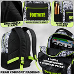 Fortnite Backpack for Kids Teens School Bookbag Travel Bag Rucksack for Vacation Sports Gifts for Kids (Black AOP)