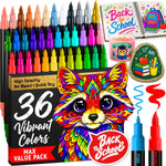ARTISTRO 36 Acrylic Paint Markers - Paint Pens for Drawing - For Fabric, Rock, Glass, Wood, Molds - Arts & Crafts Gift for Adults, Teens, Kids, Classroom Must Haves & School Supplies