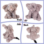 Hopearl Adorable Plush Calf Elephant Toy Floppy Elephish Ultra Soft Haggable Stuffed Animal Birthday Holiday Gift for Boys Girls Kids Toddlers, Gray, 9''