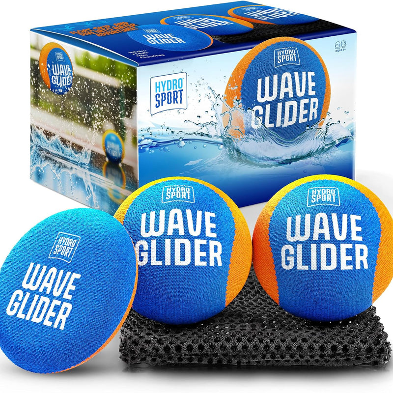 HydroSport Skipping Water Balls - Pool Ball - Beach Toys for Kids Ages 8-12 - Lake Skip, Skee, Fly Swimming Game Adults, Boys, Teens, & Family - Water Toy for Kid - Cool Fun Summer