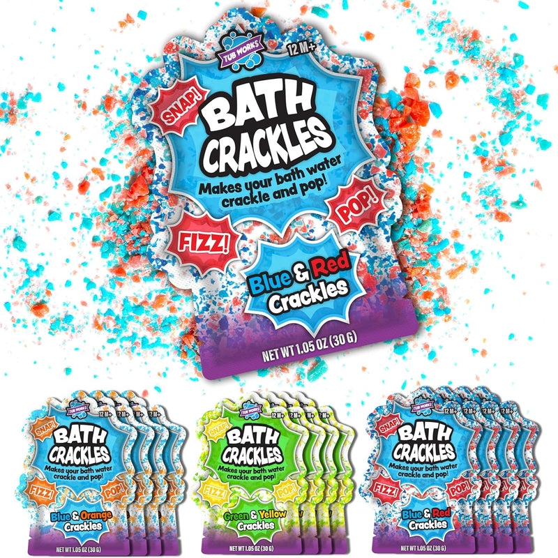 Tub Works Bath Crackles - 12 Pack, Nontoxic & Fragrance-Free Bath Toy for Kids