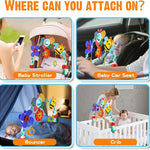 Lynncare Adjustable Arch Bassinet Toy with Sensory Activity Toys for Infant and Toddlers