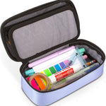 Five Star Pencil Pouch, Pen Case, High-Capacity Zipper Pouch, Storage Organizer for School Supplies Earbuds Chargers Cables Makeup, Lilac/Berry (500211F-ECM)