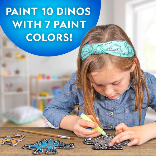 National Geographic Dinosaur Stained Glass Suncatcher Craft Kit for Kids | Glow-in-the-Dark Dinosaur Toy, Window Art, Paint Supplies, Kid Crafts Ages 4-8, Creative Activity, Birthday Gift