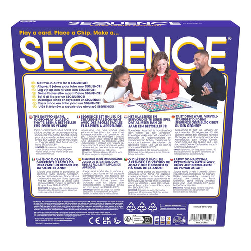 Jax SEQUENCE Game with Folding Board, Cards, and Chips for 2-12 Players, Ages 7 and Up