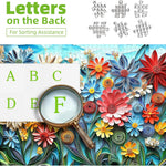 MINIWAN 1000 Piece 3D Quilled Paper Art Flower Jigsaw Puzzle | 27.5"x19.7", Letters on Back, Reference Poster, Hard Color Challenge, For Adults & Seniors