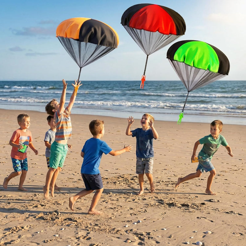 Yeeeasy 4-Pack Tangle-Free Parachute Toys for Kids, Outdoor Flying Game for Boys & Girls Age 3-12, STEM Science Gift