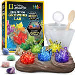 National Geographic Mega Crystal Growing Kit for Kids - Grow 6 Crystals with Light-Up Stand, Science Experiments for Kids aged 8-12