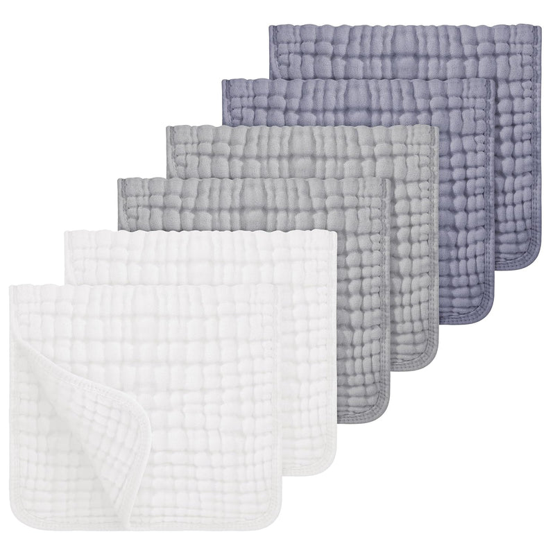 Looxii Muslin Burp Cloths 6 Pack - 20" x 10" - Ultra Soft & Absorbent, 6-Layer 100% Cotton for Spit Up & Drool- Gentle Neutral Burping Cloths, Baby Newborn Essentials Gifts for Boys Girls, Apricot