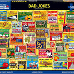 White Mountain 1000 Piece Jigsaw Puzzle Fathers Day Humor Collage Puzzles with Large Pieces Gift for Adults and Family 24"x30" - Dad Jokes