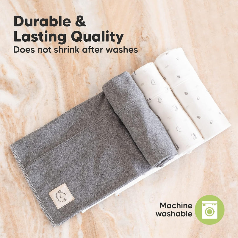 Organic Burp Cloths Baby Boy, Girl, 6-Pack Large Burping Cloths (Neutrals) | 100% Cotton Burp Clothes for Babies, Newborns Spit Up Rags, Super Soft, Absorbent Towels, Gender Neutral, Machine Washable