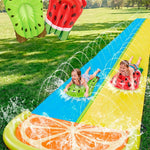 Sloosh Water Slides with 2 Inflatable Boards,22.5ft Double Lane Splash Slip Lawn Water Slide with Advanced Sprinklers Summer Toy for Kids Adults Fun Backyard Summer Outdoor, Orange