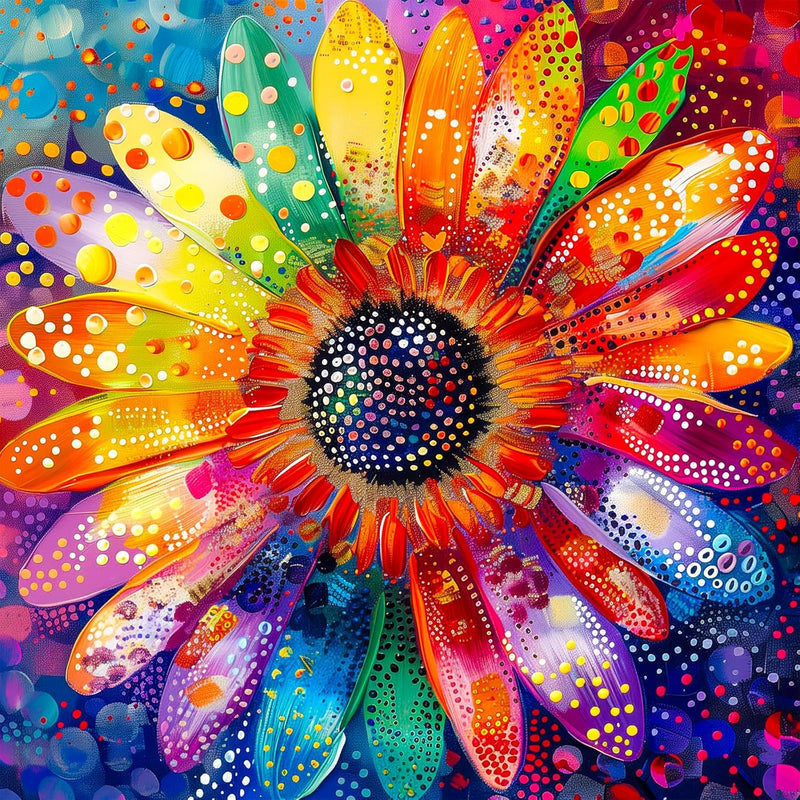 Bgraamiens Mosaic Art Flowers 1000 Piece Ceramic Tile Puzzle for Adults, Stained Glass Jigsaw