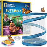 National Geographic Butterfly Growing Kit - Butterfly Habitat Kit with Voucher to Redeem 5 Caterpillars (S&H Not Included), Butterfly Cage, Feeder (Amazon Exclusive)