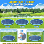 80" Non-Slip Splash Pad for Kids and Dogs, Premium Inflatable Slide with Anti-Slip Safety and Quick Inflation