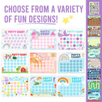 Hadley Designs Potty Training Chart for Toddlers Girls -10 Sticker Potty Chart for Toddlers Girls, 8.5x11" Potty Training Sticker Charts for Toilet Success, Unicorn Toddler Reward Chart for Kids