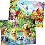 2 Pack 300 Pieces Puzzle for Adults,Autumn Puzzle Farm Jigsaw Puzzles 300 Pieces for Adults Kids Seniors Countryside Jigsaw Puzzle Premium Cardboard Puzzles for Tabletop Family Activity Gift
