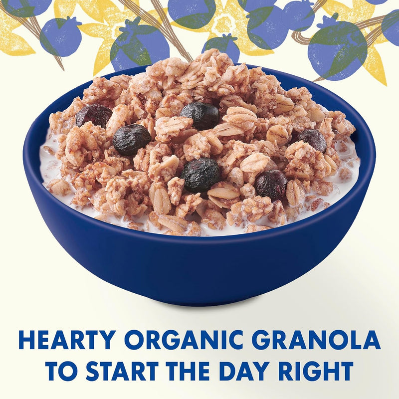 Cascadian Farm Organic Blueberry Vanilla Granola, No Added Sugar, 11 oz | 0g Added Sugar, Sweetened with Date Powder, 27g Whole Grain per Serving, Non-GMO Verified, Resealable Pouch