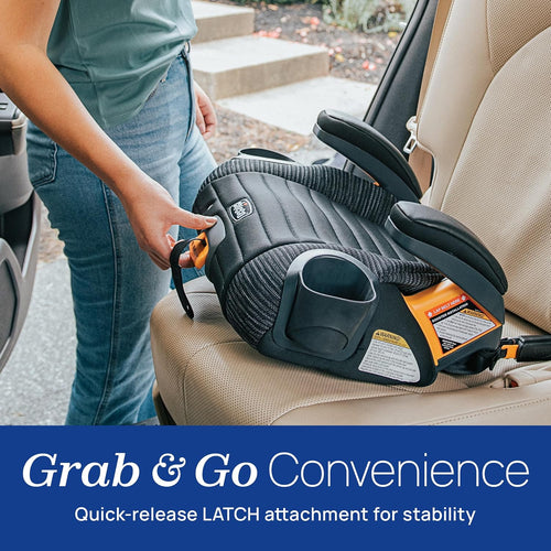 Chicco GoFit ClearTex Plus Backless Booster Car Seat, 40-110 lbs | Sunset/Purple, portable booster seat for ages 4+, ErgoBoost padding, quick-release LATCH, carry handle, GREENGUARD Gold