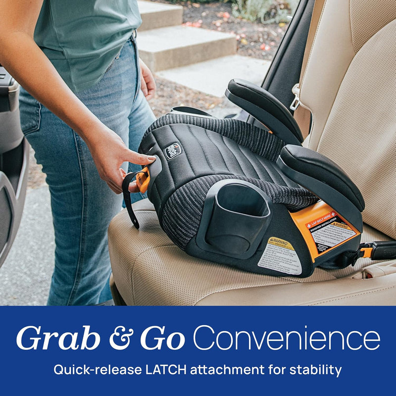 Chicco GoFit ClearTex Plus Backless Booster Car Seat, 40-110 lbs | Sunset/Purple, portable booster seat for ages 4+, ErgoBoost padding, quick-release LATCH, carry handle, GREENGUARD Gold