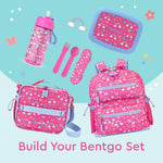 Bentgo® Kids Plastic Utensil Set - Reusable Fork, Spoon & Storage Case, PFAS- & BPA-Free, Easy-Grip Handles, Lightweight, Dishwasher Safe, School Lunch, Travel & On-the-Go (Rainbows and Butterflies)