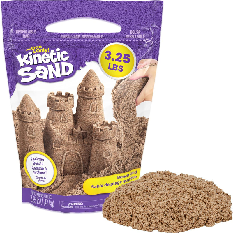 Amazon Exclusive Kinetic Beach Sand, 3.25lbs, Moldable and Sensory Toy for Kids Ages 3 and Up