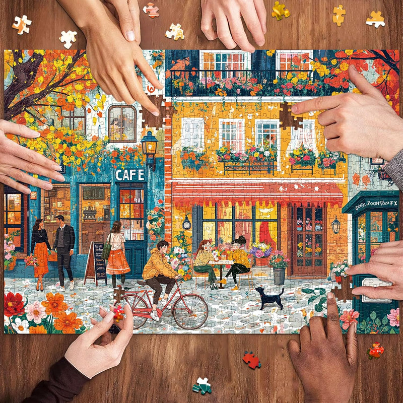 Puzzles for Adults 1000 Pieces, Romantic Street Scene Jigsaw Puzzle with 1:1 HD Poster, Perfect Interlocking No Dust, Stress Relief Ideal Gift for Family Games