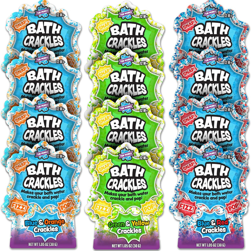 Tub Works Bath Crackles - 12 Pack, Nontoxic & Fragrance-Free Bath Toy for Kids