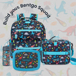 Bentgo Kids Lunch Bag - Durable, Double-Insulated Lunch Bag for Kids 3+; Holds Lunch Box, Water Bottle, & Snacks; Easy-Clean Water-Resistant Fabric & Multiple Zippered Pockets (Dinosaur)