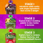 Happy Baby Organics Stage 2 Baby Food Pouches, Gluten Free, Vegan & Healthy Snack, Clearly Crafted Fruit & Veggie Puree, Fruit & Veggie Variety Pack, 4 Ounces (Pack of 10), Amazon Exclusive