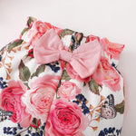 SUNNY PIGGY Newborn Infant Baby Girl Clothes Outfits Ruffle Romper Floral 4Pcs Pants Sets Toddler Girls Clothing Set