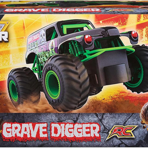 Grave Digger Official 1:24 Scale Remote Control Monster Truck for Kids, 2.4 GHz, 5 AAA Batteries
