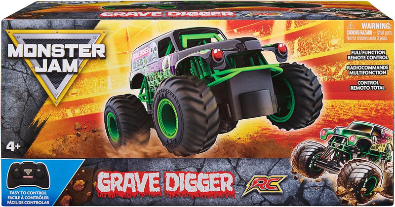 Grave Digger Official 1:24 Scale Remote Control Monster Truck for Kids, 2.4 GHz, 5 AAA Batteries