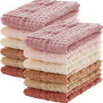 Lovely Care 12 Pack Muslin Burp Cloths 100% Cotton Muslin Cloths Large 20''x10'' Extra Soft and Absorbent Baby Burping Cloth - White
