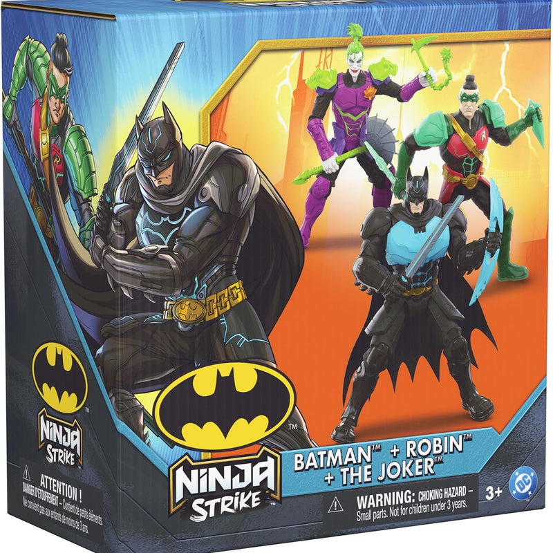 DC Comics, Batman Ninja Strike 6" 3-Pack Battle Set Action Figures with Pop-Out Ninja Accessories, Super Hero Kids Toys for Boys and Girls Ages 3 & Up