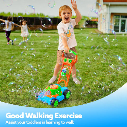 SLOOSH Bubble Lawn Mower Toddler Toy: Spill-Proof Bubble Machine for Indoor/Outdoor Play, Ages 1-3