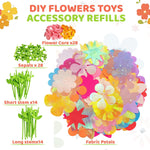 180 Piece Fabric Flower Refill Kit for DIY Bouquets and Flower Maker | Colorful fabric flower parts for DIY bouquets,arts and crafts,creative learning and gift making for girls