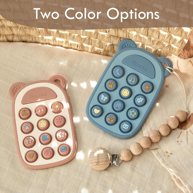 Moonkie Silicone Teething Toy: Smartphone-Inspired Fidget for Baby Girls 3 Months+