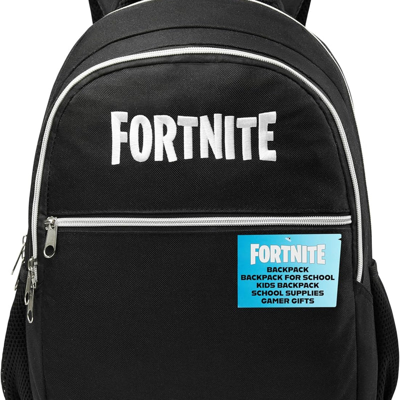 Fortnite Backpack for Kids Teens School Bookbag Travel Bag Rucksack for Vacation Sports Gifts for Kids (Black AOP)