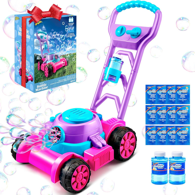 SLOOSH Bubble Lawn Mower Toddler Toy: Spill-Proof Bubble Machine for Indoor/Outdoor Play, Ages 1-3