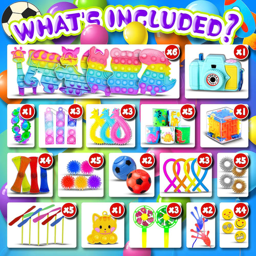 1000 Piece Fidget Toy Party Favor Pack: Sensory Toys for Kids' Birthdays, Carnivals, and Classrooms
