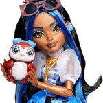 Monster High Doll, Robecca Steam in Blue Blouse and Black Shorts with Pet Penguin Captain Penny and 7 Accessories Like Flying Goggles and Purse