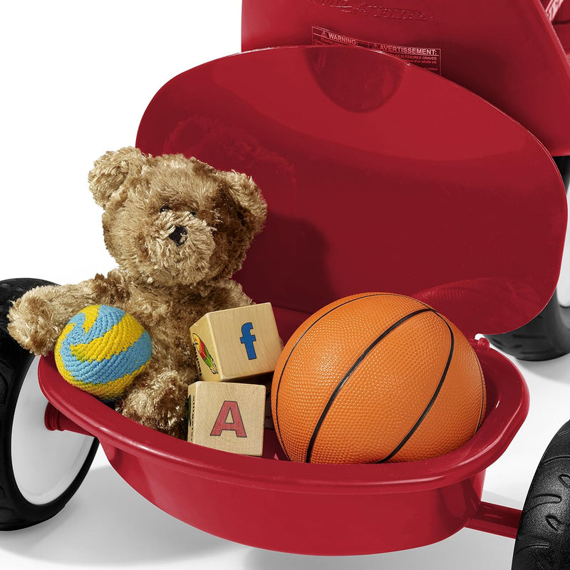 Radio Flyer Deluxe Steer & Stroll Trike, Red, for Kids 2-5, 2-in-1 Parent Steer Tricycle