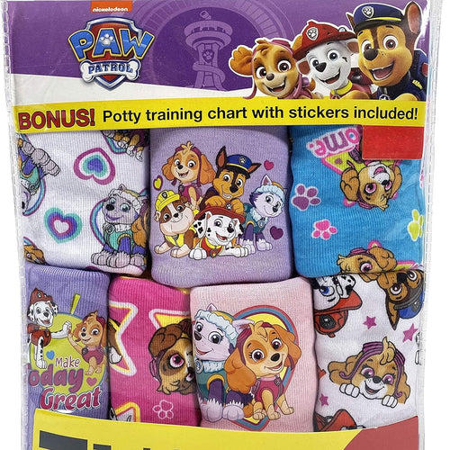 Paw Patrol Girls' Toddler Potty Training Pants With Chase, Skye & More With Success Chart & Stickers Size 18, 2t, 3t, 4t
