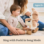 GUND Baby Peeki the Puppy Animated Plush, Singing Stuffed Animal, Sensory Toy for Babies and Toddlers, Plays Peek-a-Boo and Sings, Brown/Cream, 12”