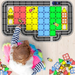 Magnetic City Traffic Tiles, 38pcs, Preschool Montessori Toys for 3+ Year Old Kids, Sensory Building Blocks for Toddler with Autism