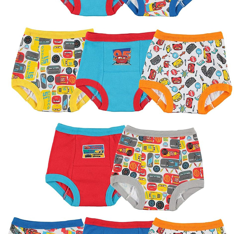 Disney Boys' Pixar Cars Toddler Potty Training Pant & Brief Combo Option, Stickers & Tracking Chart in Sizes 18m, 2t, 3t, 4t
